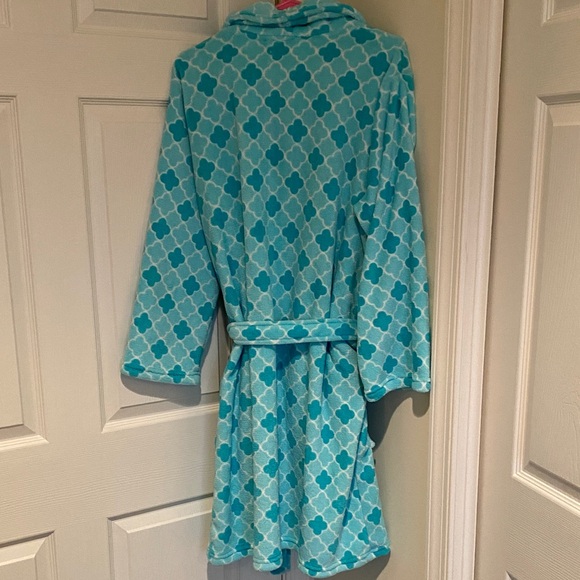 Women's Blue Patterned Robe - Picture 3 of 5